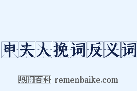 申夫人挽词反义词是什么意思的图片
